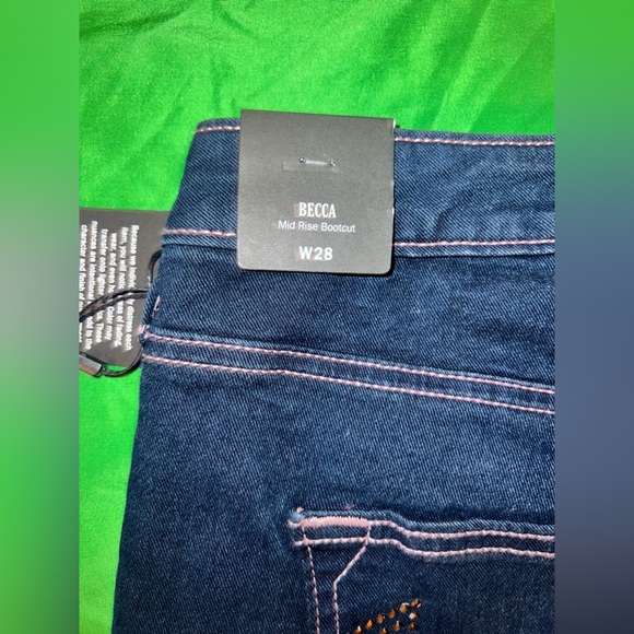 NWT Women's True Religion Becca Mid Rise Boot Cut Dark Blue Jeans size 28 - Picture 11 of 14
